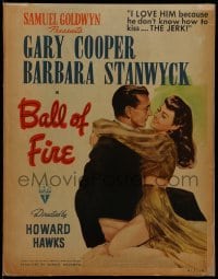 4p267 BALL OF FIRE WC '41 great image of dapper Gary Cooper & sexy Barbara Stanwyck!