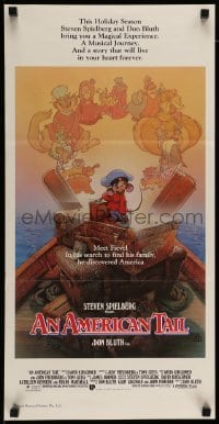 4r603 AMERICAN TAIL Aust daybill '86 Steven Spielberg, Don Bluth, art of Fievel by Drew Struzan!