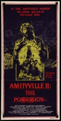 4r605 AMITYVILLE II Aust daybill '83 The Possession, creepy horror image!