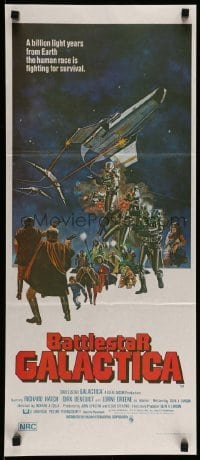4r620 BATTLESTAR GALACTICA Aust daybill '78 great sci-fi art by Robert Tanenbaum!