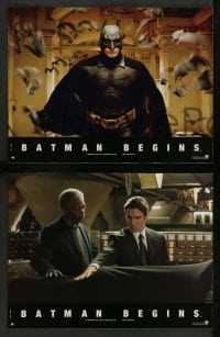 4r408 BATMAN BEGINS 8 French LCs '05 great images of Christian Bale as the Caped Crusader!