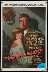 4t088 BIG SLEEP 1sh '78 art of Robert Mitchum & sexy Candy Clark by Richard Amsel!