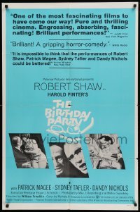 4t093 BIRTHDAY PARTY 1sh '68 directed by William Friedkin, Harold Pinter, Robert Shaw!