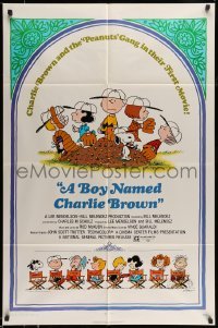 4t135 BOY NAMED CHARLIE BROWN 1sh '70 baseball art of Snoopy & the Peanuts by Charles M. Schulz!