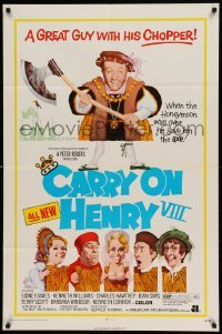 4t174 CARRY ON HENRY VIII 1sh '72 Sidney James, Kenneth Williams, wacky execution art!