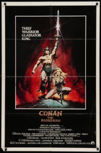 4t205 CONAN THE BARBARIAN int'l 1sh '82 Arnold Schwarzenegger & sexy Sandahl Bergman by Casaro!