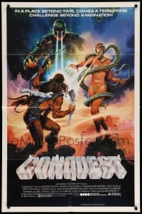 4t208 CONQUEST 1sh '84 Lucio Fulci, sexy Alexander artwork from Conan ripoff!