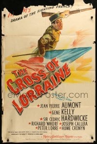 4t215 CROSS OF LORRAINE 1sh '44 Jean Pierre Aumont leads the fighting French in World War II!