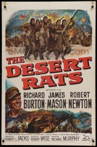 4t249 DESERT RATS 1sh '53 Richard Burton leads Australian & New Zealand soldiers against Nazis!