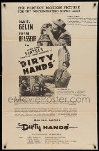4t264 DIRTY HANDS 1sh '54 Les mains sales, from Jean Paul Sartre's crime passionnel!
