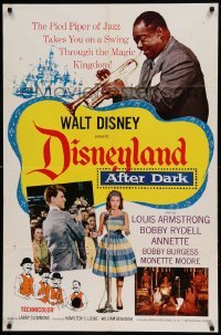4t272 DISNEYLAND AFTER DARK 1sh '63 great image of Louis Armstrong playing the trumpet!