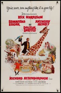 4t275 DOCTOR DOLITTLE 1sh '67 Rex Harrison speaks with animals, directed by Richard Fleischer!