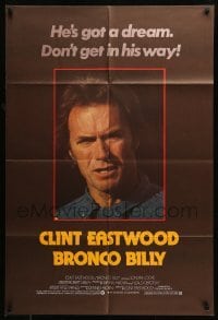 4t147 BRONCO BILLY English 1sh '80 Clint Eastwood, cool different image & tagline!
