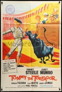 4t899 TOMMY THE TOREADOR English 1sh '59 different art of Tommy Steele, Janet Munro, bullfighting!