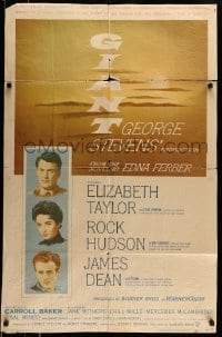 4t366 GIANT 1sh '56 James Dean, Elizabeth Taylor, Hudson, George Stevens classic!