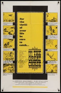 4t397 GREAT CHASE 1sh '63 Buster Keaton, Douglas Fairbanks, the thrill of your life!