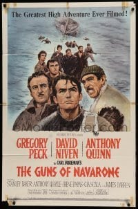 4t405 GUNS OF NAVARONE 1sh '61 Gregory Peck, David Niven & Anthony Quinn by Howard Terpning!