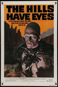 4t430 HILLS HAVE EYES 1sh '78 Wes Craven, classic creepy image of sub-human Michael Berryman!