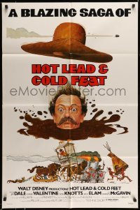 4t439 HOT LEAD & COLD FEET 1sh '78 Disney, wacky art of Don Knotts in mud from the neck down!