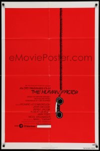 4t447 HUMAN FACTOR 1sh '80 Otto Preminger, cool art of hanging telephone by Saul Bass!