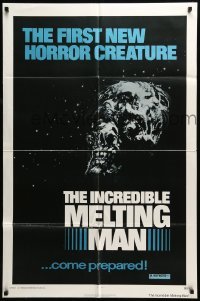 4t461 INCREDIBLE MELTING MAN 1sh '77 AIP gruesome image of the first new horror creature!