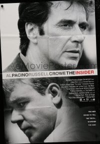 4t468 INSIDER int'l DS 1sh '99 cool image of Al Pacino & Russell Crowe!