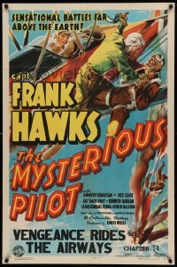 4t599 MYSTERIOUS PILOT style A chapter 14 1sh '37 Captain Frank Hawks, real life aviation hero!