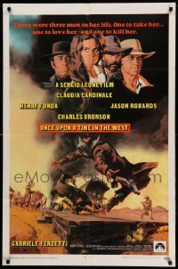 4t622 ONCE UPON A TIME IN THE WEST 1sh '69 Sergio Leone, Cardinale, Fonda, Bronson, Robards!