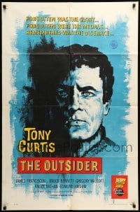 4t634 OUTSIDER int'l 1sh '62 great close up art of Tony Curtis as Ira Hayes of Iwo Jima fame!