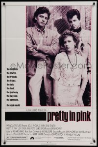 4t677 PRETTY IN PINK 1sh '86 great portrait of Molly Ringwald, Andrew McCarthy & Jon Cryer!