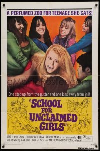 4t749 SCHOOL FOR UNCLAIMED GIRLS 1sh '73 a perfumed zoo for teenage she-cats!