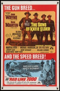 4t813 SONS OF KATIE ELDER/RED LINE 7000 1sh '68 John Wayne, gun breed... and speed breed!