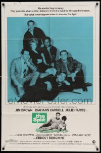 4t818 SPLIT 1sh '68 Jim Brown, Gene Hackman, Ernest Borgnine, Klugman, Diahann Caroll