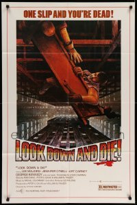4t831 STEEL 1sh '80 Lee Majors, Jennifer O'Neill, cool action artwork, Look Down and Die!