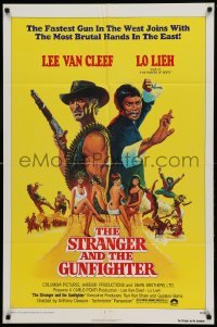 4t838 STRANGER & THE GUNFIGHTER 1sh '76 Ken Barr art of Lee Van Cleef, Lo Lieh & sexy girls!