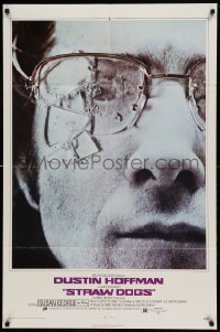 4t840 STRAW DOGS 1sh '72 Sam Peckinpah, c/u of Dustin Hoffman with broken glasses!