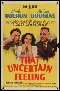 4t879 THAT UNCERTAIN FEELING 1sh 1941 Lubitsch, Merle Oberon between Douglas & Meredith!