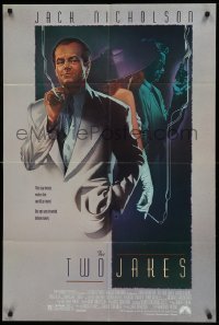 4t918 TWO JAKES 1sh '90 cool full-length art of smoking Jack Nicholson by Rodriguez!