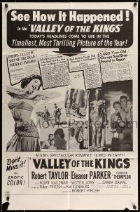 4t935 VALLEY OF THE KINGS reviews 1sh '54 cool images of Robert Taylor & Eleanor Parker in Egypt!