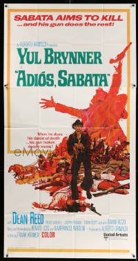 4w368 ADIOS SABATA int'l 3sh '71 Yul Brynner aims to kill, and his gun does the rest, cool art!