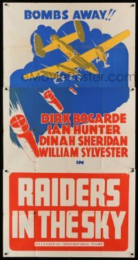 4w387 APPOINTMENT IN LONDON Canadian 3sh '53 Bogarde, cool art of WWII bomber, Raiders in the Sky!