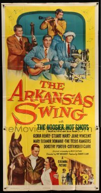 4w391 ARKANSAS SWING 3sh '48 Hoosier Hot Shots musical, cool image of band on motorcycles!
