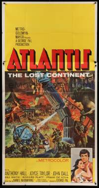 4w396 ATLANTIS THE LOST CONTINENT 3sh '61 George Pal sci-fi, cool fantasy art by Joseph Smith!