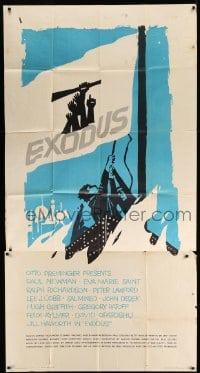 4w013 EXODUS 3sh '61 Otto Preminger, great artwork of arms reaching for rifle by Saul Bass!