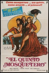 4w186 5th MUSKETEER Argentinean '79 great art of sexy Sylvia Kristel & Ursula Andress by Chantrell!