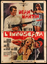 4w121 AMBUSHERS Italian 2p '68 different art of Dean Martin as Matt Helm by Enrico De Seta!
