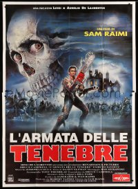 4w123 ARMY OF DARKNESS Italian 2p '93 Sam Raimi, best different Sciotti art of Bruce Campbell!