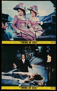 4x297 TWINS OF EVIL 2 8x10 mini LCs '72 English Hammer horror, the Collinsons, Dracula!