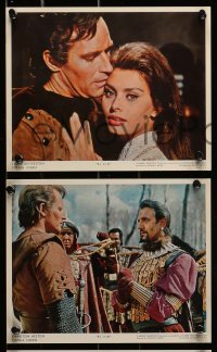 4x089 EL CID 8 color 8x10 stills '61 Charlton Heston, sexy Sophia Loren, Page, epic battle scenes!
