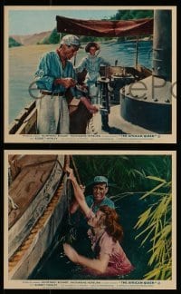 4x215 AFRICAN QUEEN 4 color English FOH LCs R60s John Huston's classic, images of Hepburn & Bogart!
